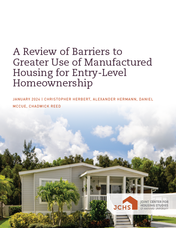 Cover image of Barriers to Manufactured Housing for Entry-Level Homeownership Paper