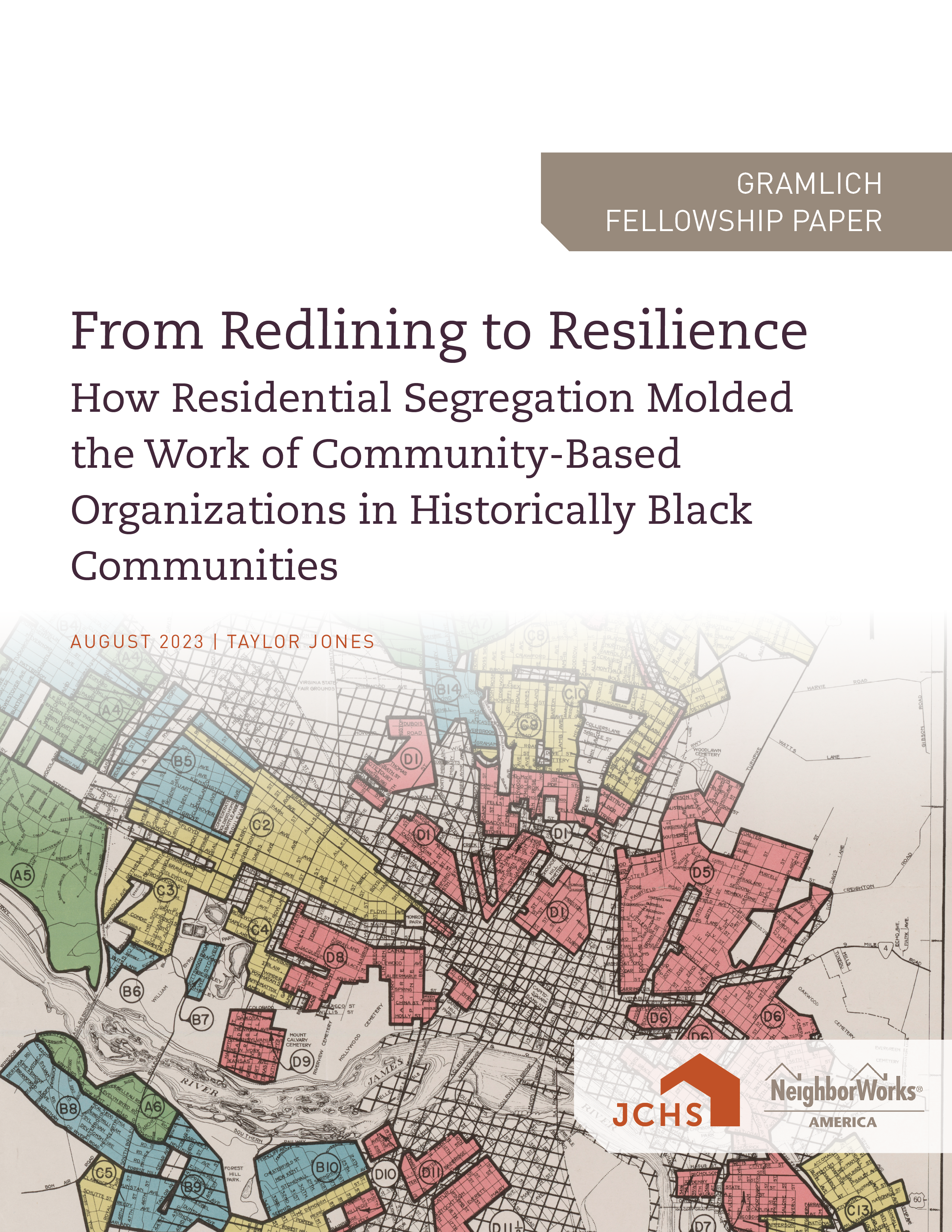 Cover of the paper "From Redlining to Resilience: How Residential Segregation Molded the Work of Community-Based Organizations in Historically Black Communities."