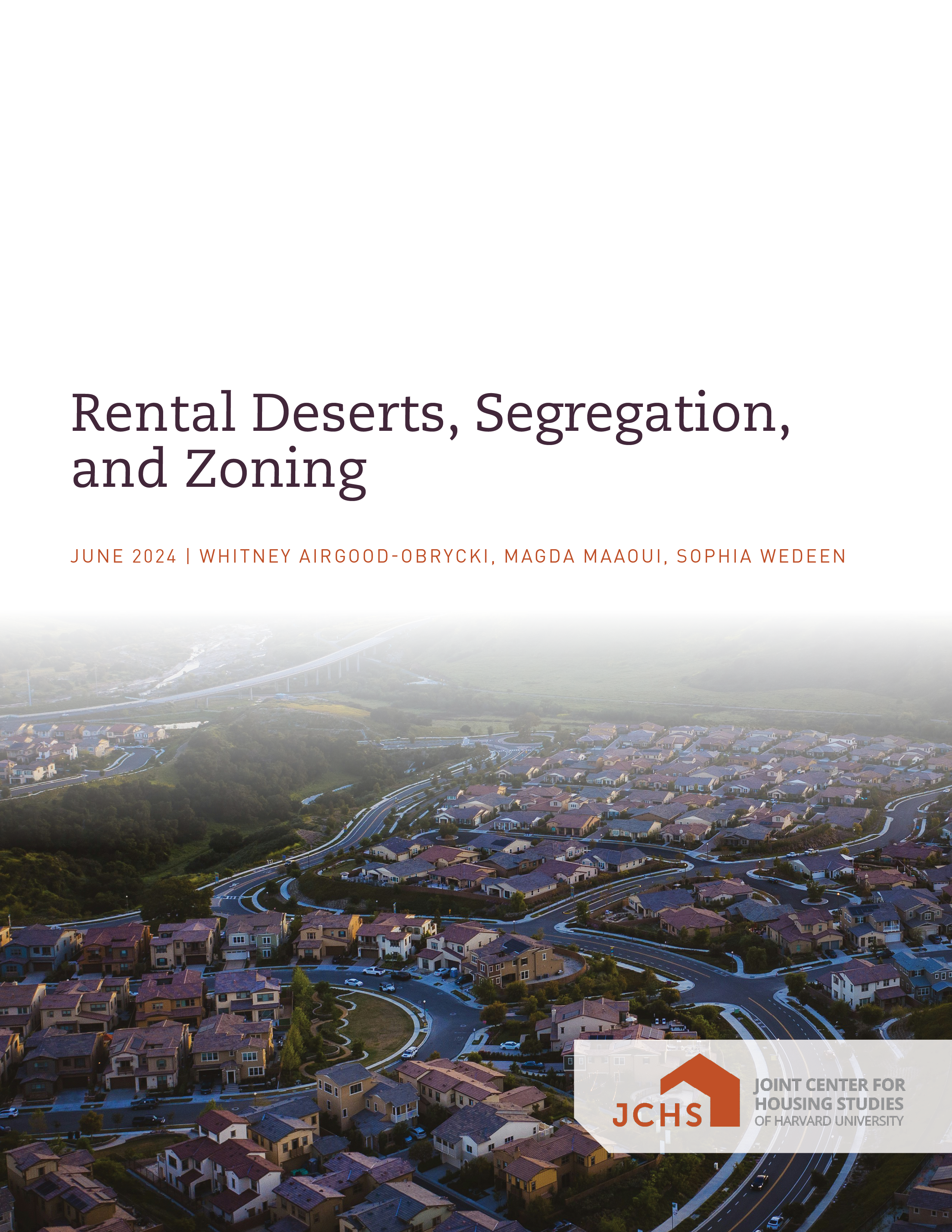 Cover of the paper "Rental Deserts, Segregation, and Zoning."