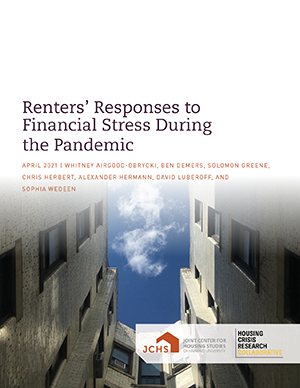 Cover of the paper "Renters’ Responses to Financial Stress During the Pandemic."
