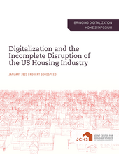 Cover of the paper "Digitalization and the Incomplete Disruption of the US Housing Industry."