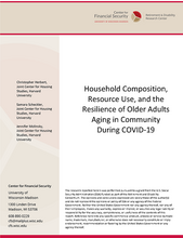 Cover of the paper "Household Composition, Resource Use,and the Resilience of Older Adults Aging in Community During COVID-19."