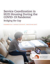 Cover of the paper "Service Coordination in HUD Housing During the COVID-19 Pandemic: Bridging the Gap."