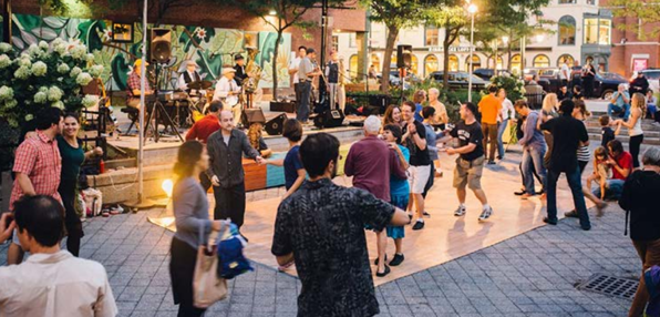 Outdoor neighborhood party
