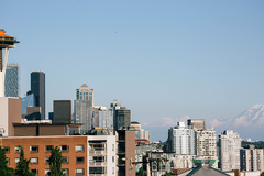View of housing towers in Seattle.