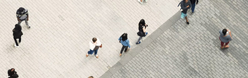 People walking in a city.